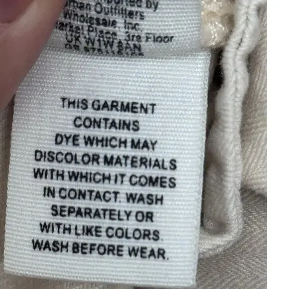 Free People Overall Mini Dress W 26 Cream Pinafore Adjustable Straps Boho Grunge - Picture 6 of 6